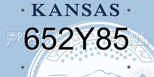 652Y85 Kansas License Plate