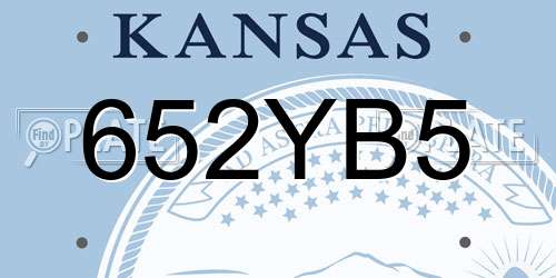 652YB5 Kansas License Plate