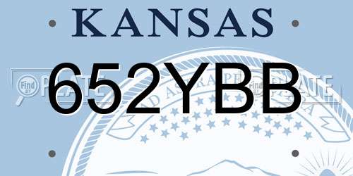 652YBB Kansas License Plate