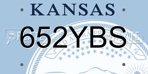652YBS Kansas License Plate
