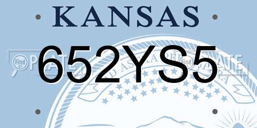 652YS5 Kansas License Plate