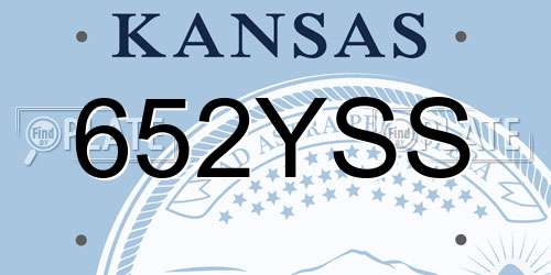 652YSS Kansas License Plate