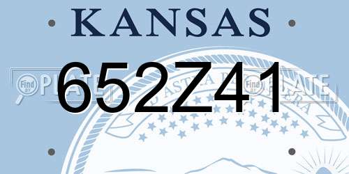 652Z41 Kansas License Plate