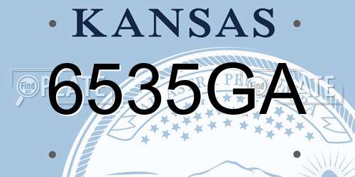 6535GA Kansas License Plate