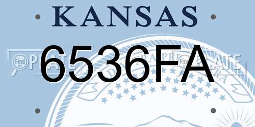 6536FA Kansas License Plate