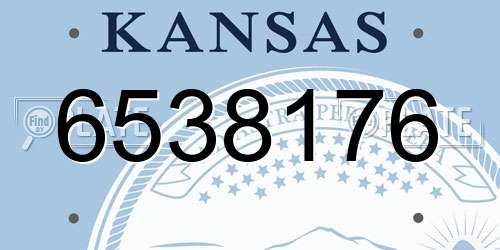 6538176 Kansas License Plate