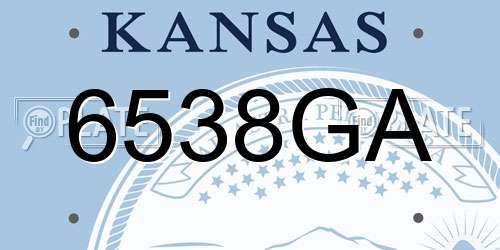 6538GA Kansas License Plate