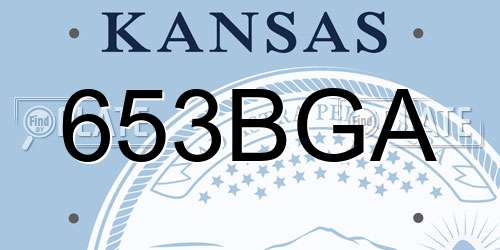 653BGA Kansas License Plate