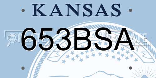 653BSA Kansas License Plate