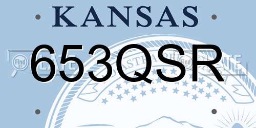 653QSR Kansas License Plate