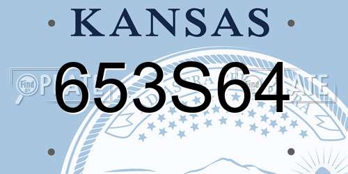653S64 Kansas License Plate