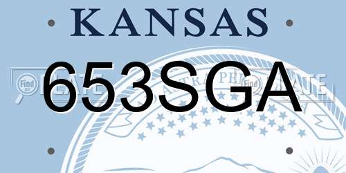 653SGA Kansas License Plate