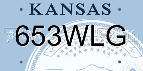 653WLG Kansas License Plate
