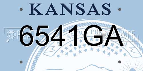 6541GA Kansas License Plate