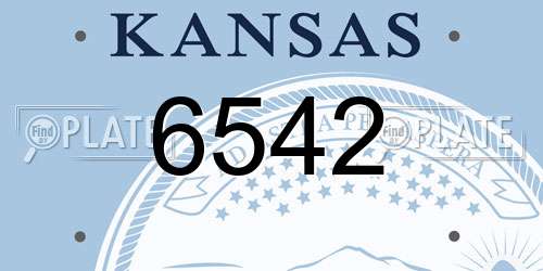 6542 Kansas License Plate