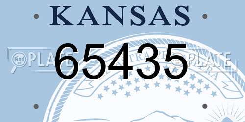 65435 Kansas License Plate