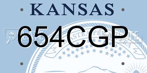 654CGP Kansas License Plate