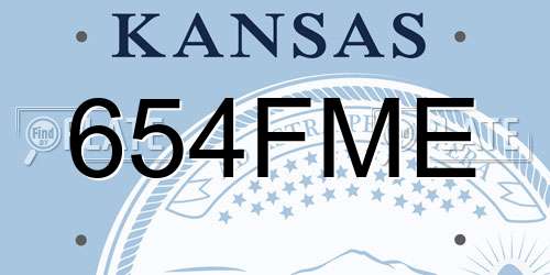 654FME Kansas License Plate