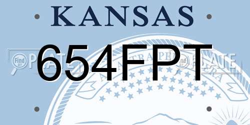 654FPT Kansas License Plate