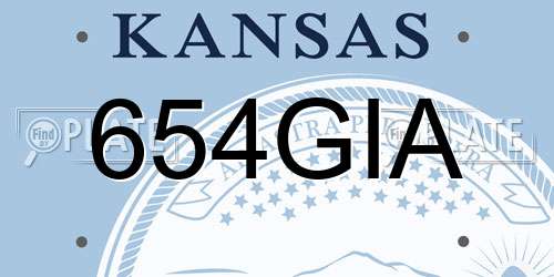 654GIA Kansas License Plate