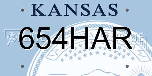 654HAR Kansas License Plate