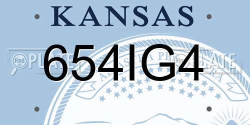 654IG4 Kansas License Plate