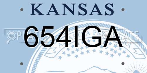 654IGA Kansas License Plate