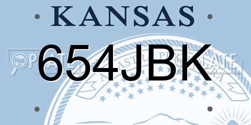 654JBK Kansas License Plate