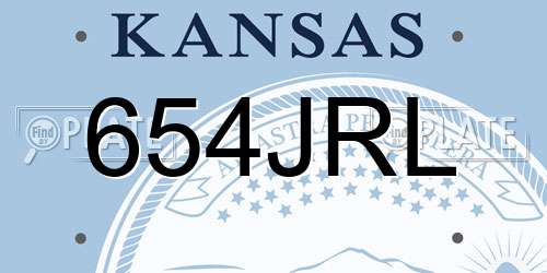 654JRL Kansas License Plate