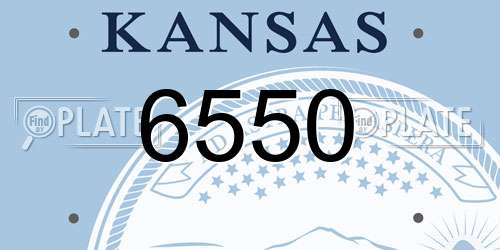 6550 Kansas License Plate