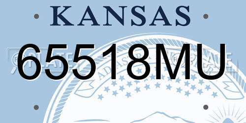 65518MU Kansas License Plate