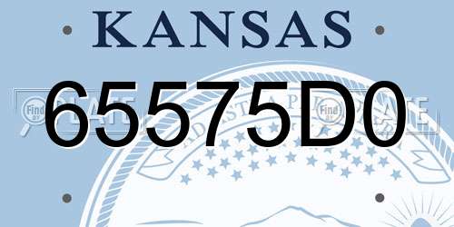 65575D0 Kansas License Plate