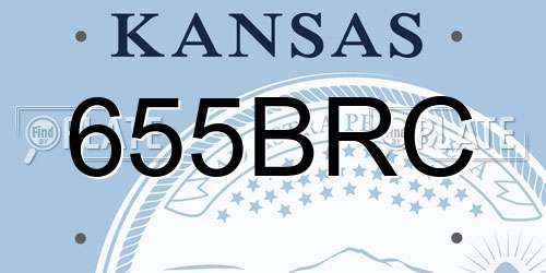 655BRC Kansas License Plate