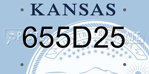 655D25 Kansas License Plate