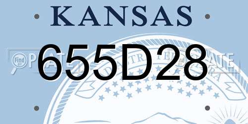 655D28 Kansas License Plate