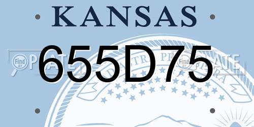655D75 Kansas License Plate