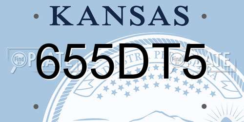 655DT5 Kansas License Plate