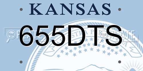 655DTS Kansas License Plate