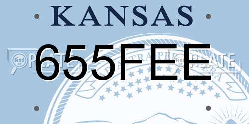 655FEE Kansas License Plate