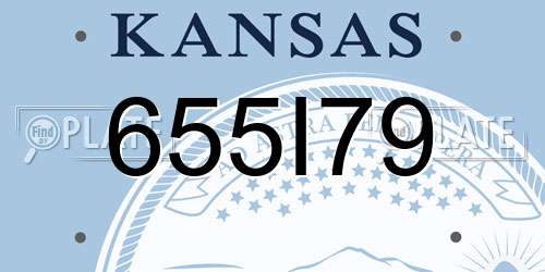 655I79 Kansas License Plate