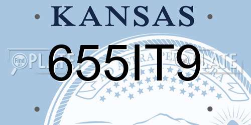 655IT9 Kansas License Plate
