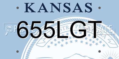 655LGT Kansas License Plate