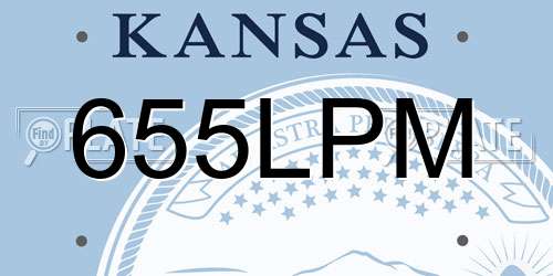 655LPM Kansas License Plate