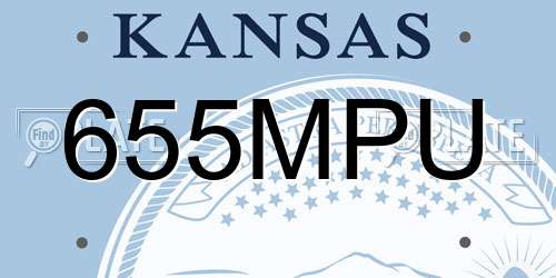 655MPU Kansas License Plate