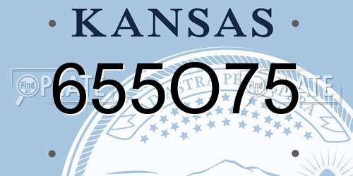 655O75 Kansas License Plate