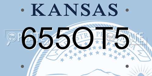 655OT5 Kansas License Plate