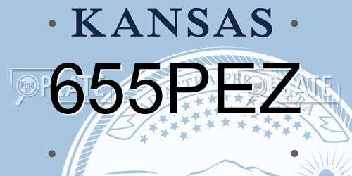 655PEZ Kansas License Plate