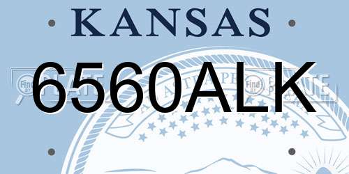 6560ALK Kansas License Plate