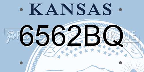 6562BQ Kansas License Plate