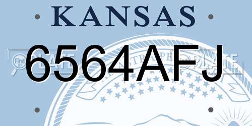 6564AFJ Kansas License Plate